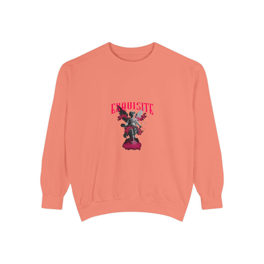 Exquisite Rose Statue Sweatshirt - Floral Gothic Crewneck