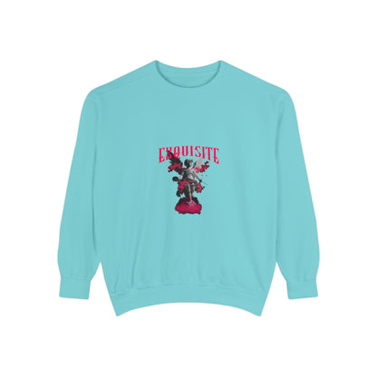 Exquisite Rose Statue Sweatshirt - Floral Gothic Crewneck