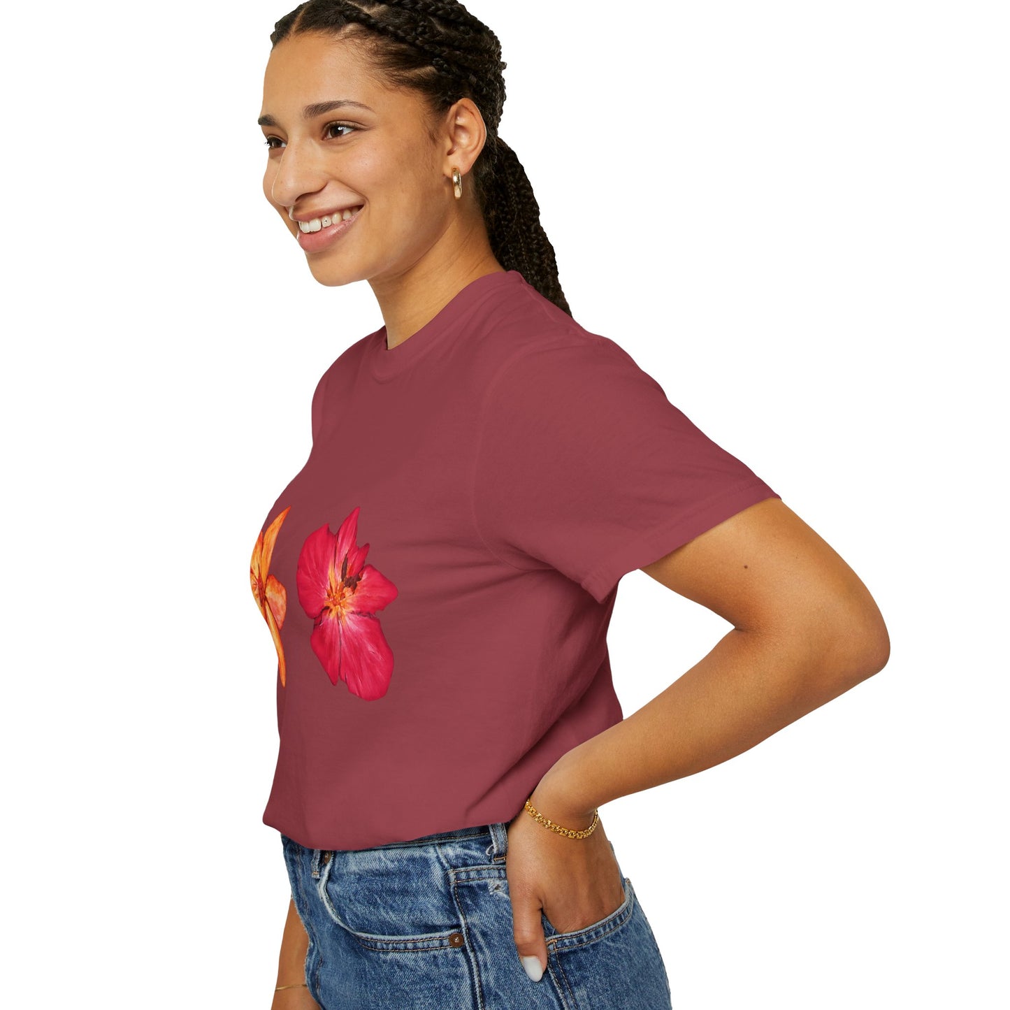 Floral Duo T-Shirt — Watercolor Hibiscus & Plumeria Tee