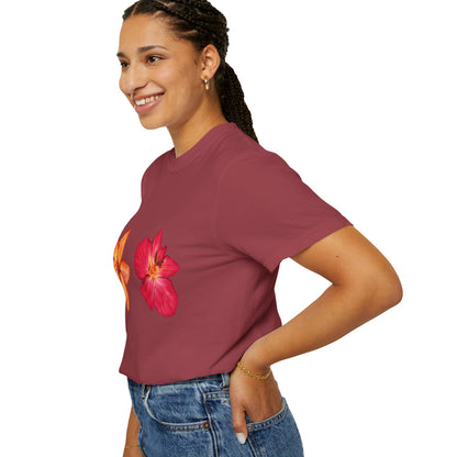 Floral Duo T-Shirt — Watercolor Hibiscus & Plumeria Tee