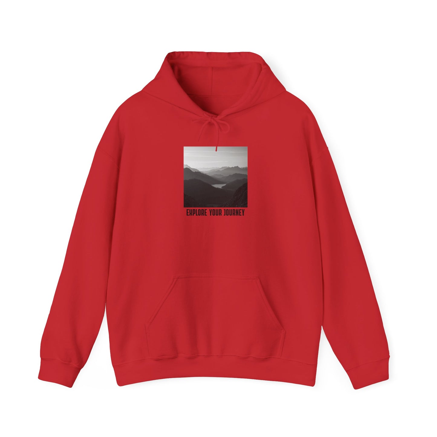 Explore Your Journey Hoodie — Minimal Mountain Photo Graphic Sweatshirt
