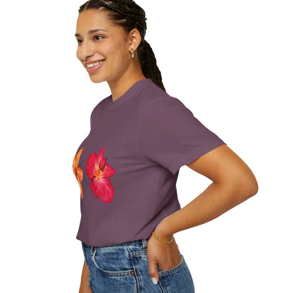 Floral Duo T-Shirt — Watercolor Hibiscus & Plumeria Tee