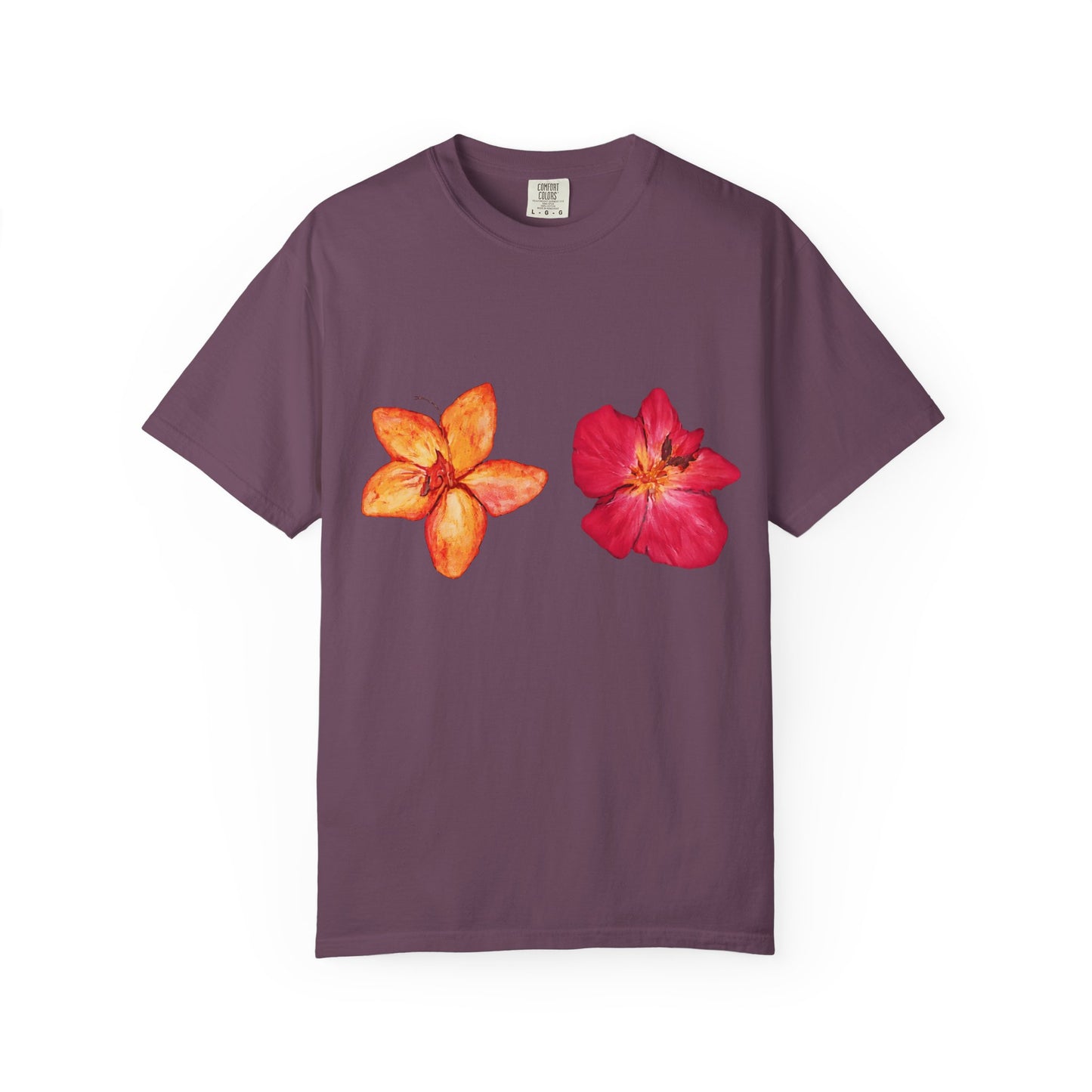 Floral Duo T-Shirt — Watercolor Hibiscus & Plumeria Tee