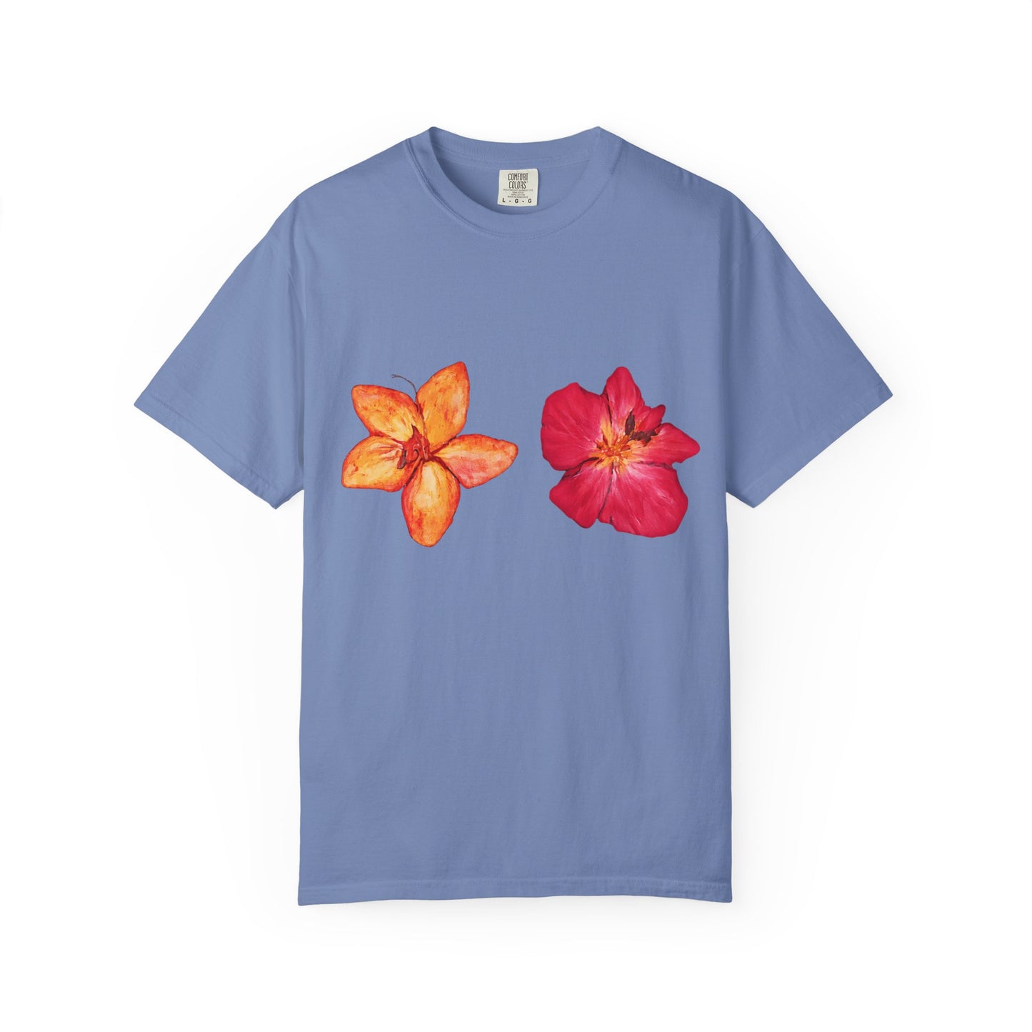 Floral Duo T-Shirt — Watercolor Hibiscus & Plumeria Tee