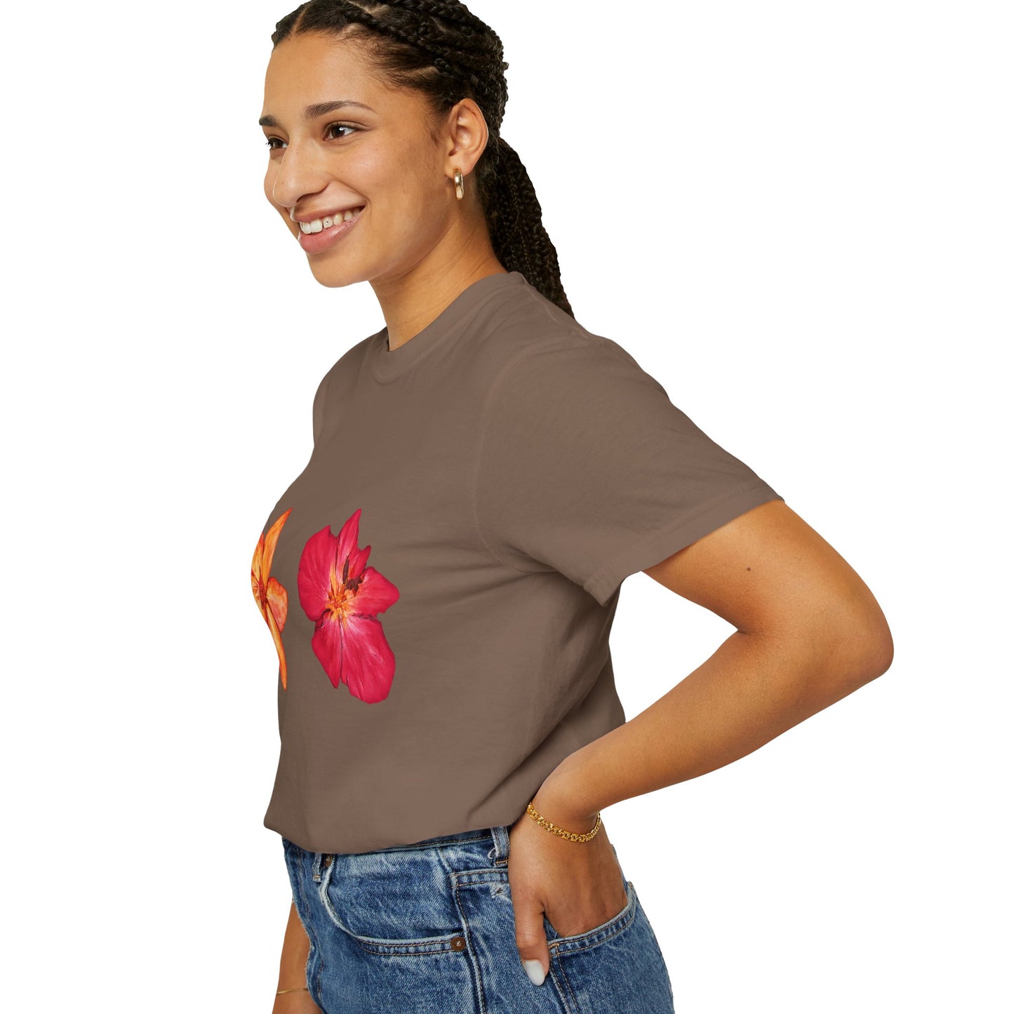 Floral Duo T-Shirt — Watercolor Hibiscus & Plumeria Tee