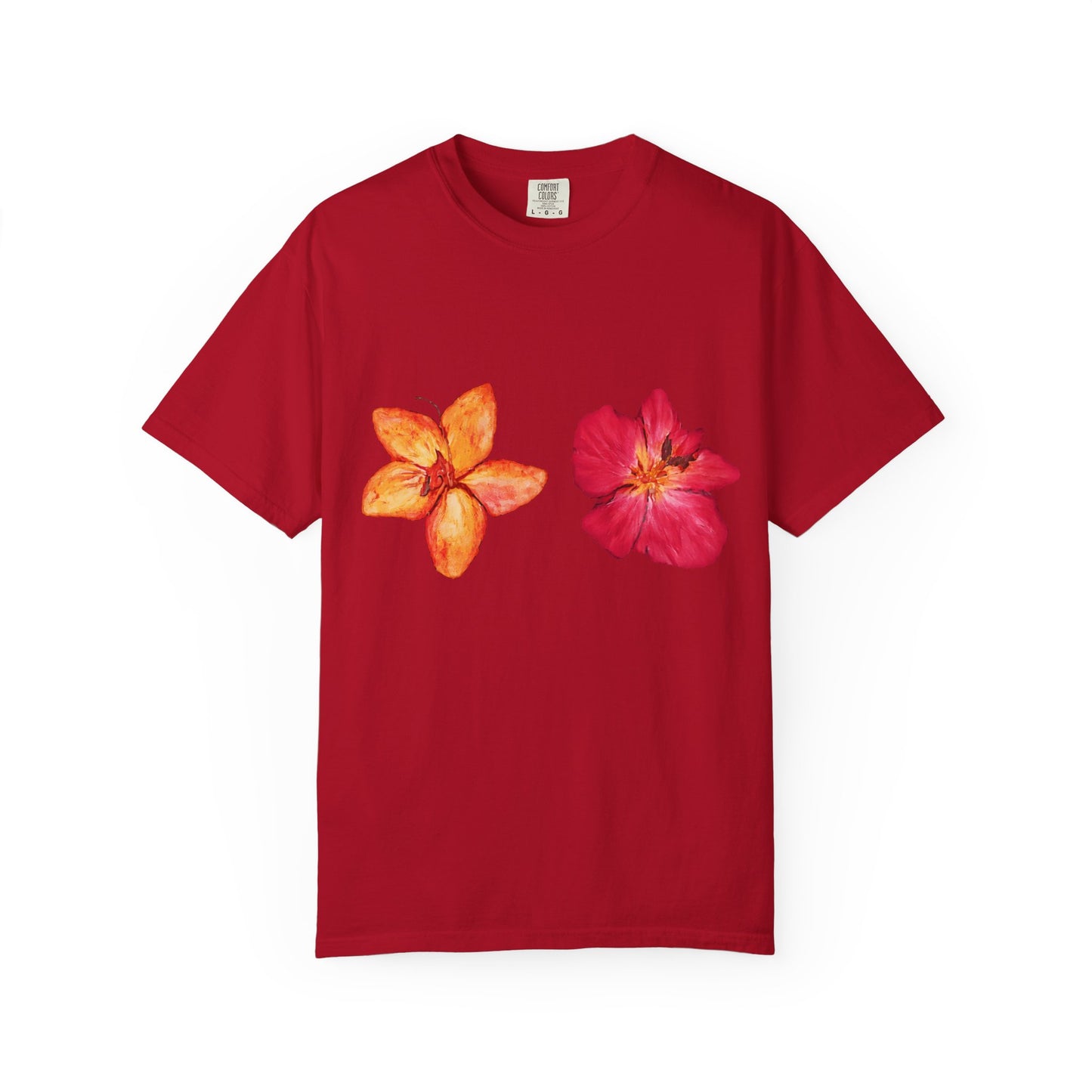 Floral Duo T-Shirt — Watercolor Hibiscus & Plumeria Tee