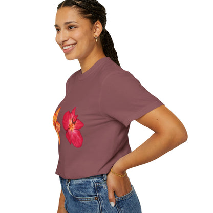 Floral Duo T-Shirt — Watercolor Hibiscus & Plumeria Tee