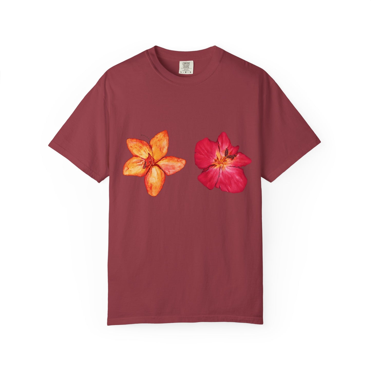 Floral Duo T-Shirt — Watercolor Hibiscus & Plumeria Tee