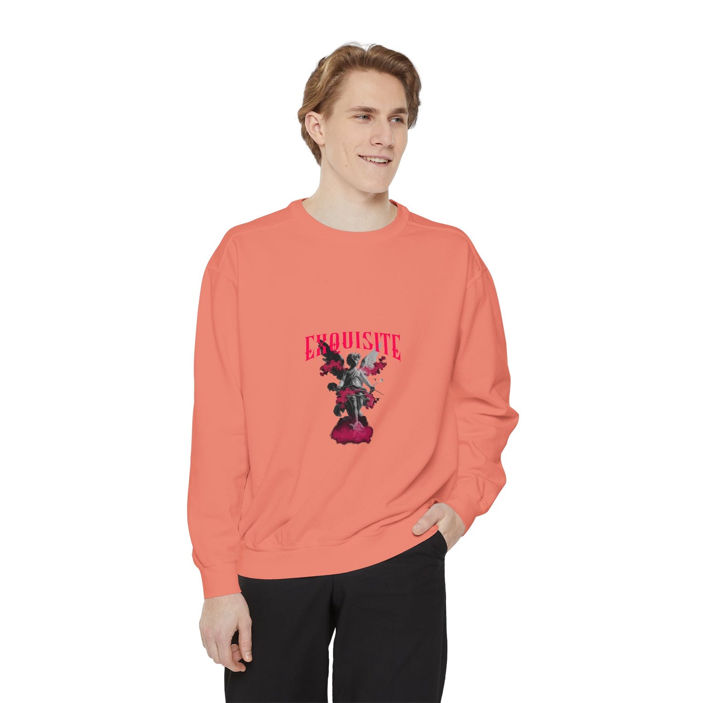 Exquisite Rose Statue Sweatshirt - Floral Gothic Crewneck