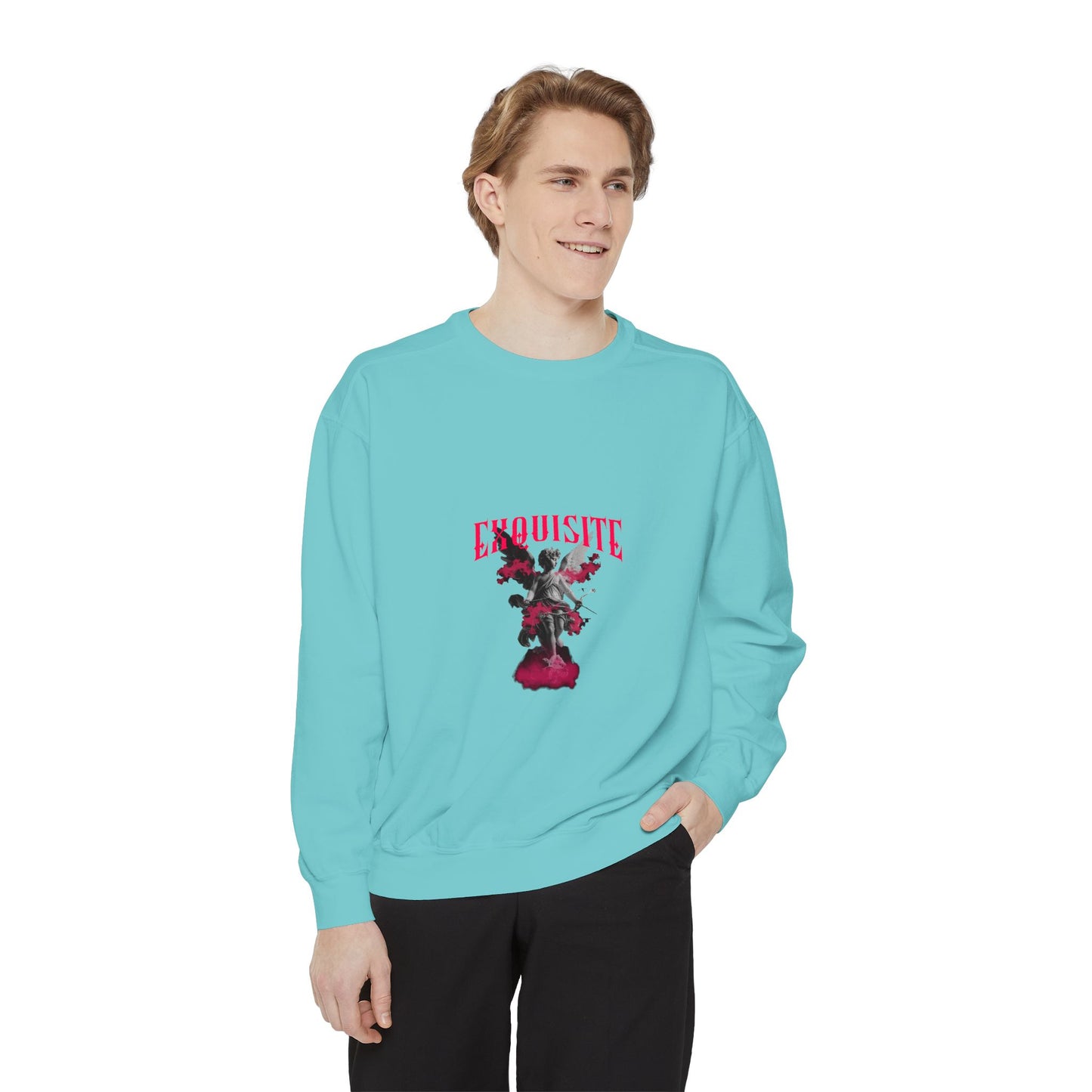Exquisite Rose Statue Sweatshirt - Floral Gothic Crewneck