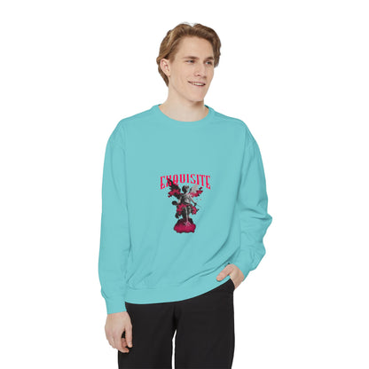 Exquisite Rose Statue Sweatshirt - Floral Gothic Crewneck