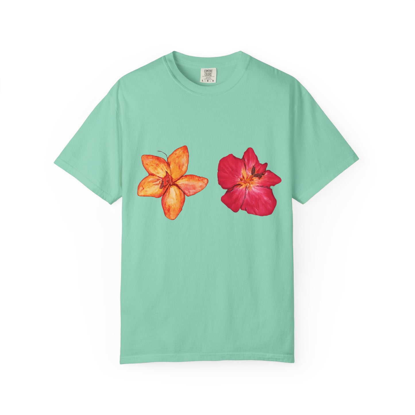 Floral Duo T-Shirt — Watercolor Hibiscus & Plumeria Tee
