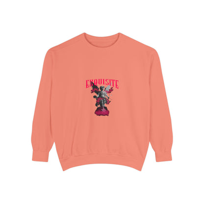 Exquisite Rose Statue Sweatshirt - Floral Gothic Crewneck