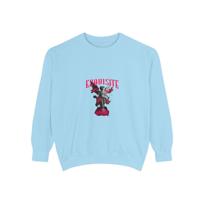 Exquisite Rose Statue Sweatshirt - Floral Gothic Crewneck