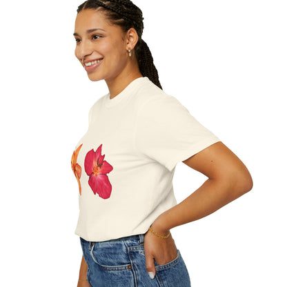 Floral Duo T-Shirt — Watercolor Hibiscus & Plumeria Tee