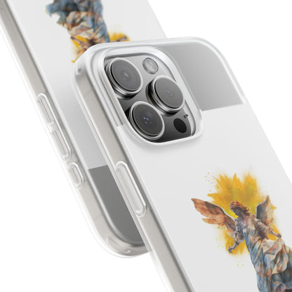 Angel Statue iPhone Flexi Case — Watercolor Angel Phone Case with Golden Halo