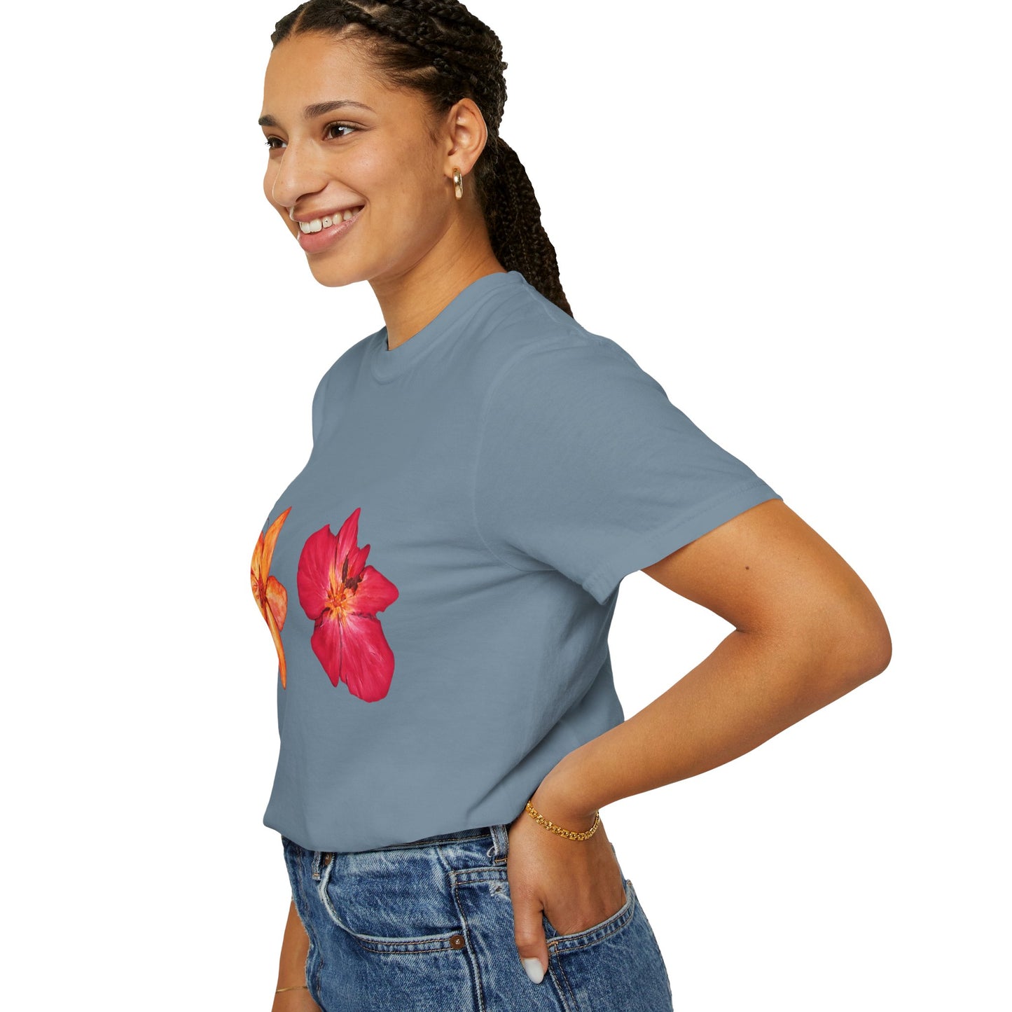 Floral Duo T-Shirt — Watercolor Hibiscus & Plumeria Tee