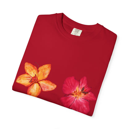Floral Duo T-Shirt — Watercolor Hibiscus & Plumeria Tee