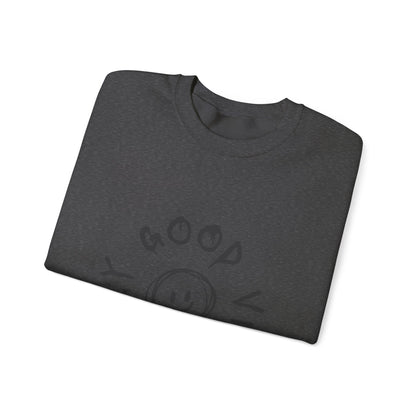 Crewneck Sweatshirt — 'Good Vibes Only' Smiley Graphic