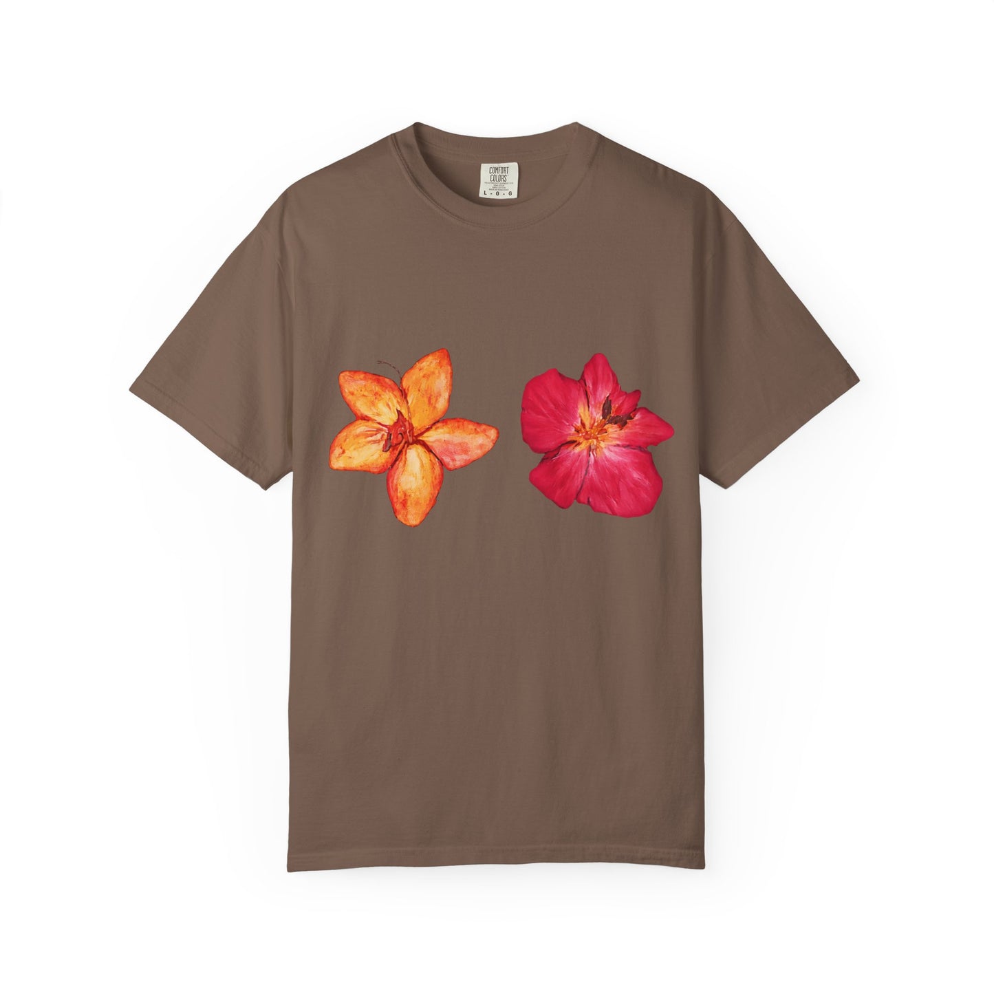 Floral Duo T-Shirt — Watercolor Hibiscus & Plumeria Tee