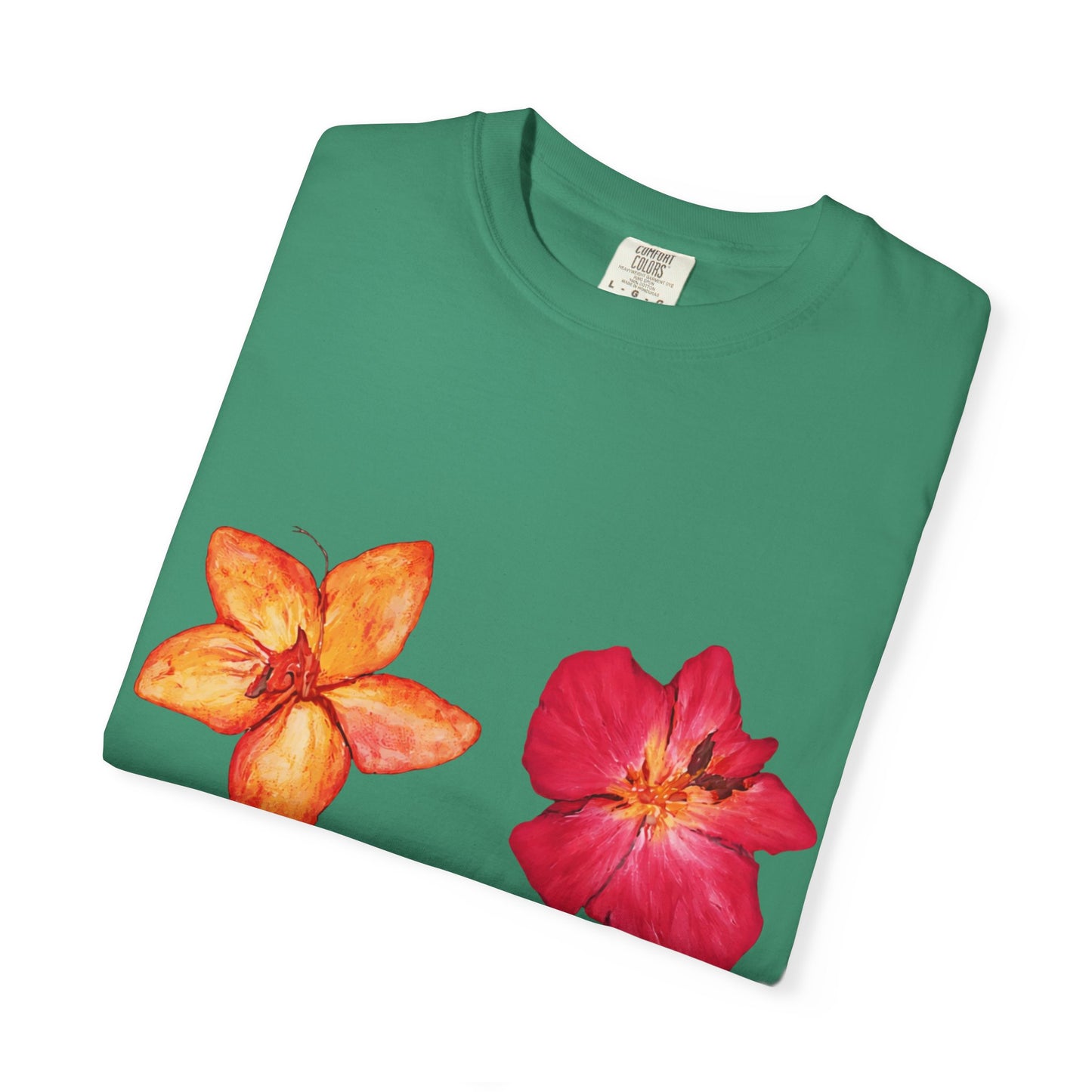 Floral Duo T-Shirt — Watercolor Hibiscus & Plumeria Tee